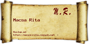 Macsa Rita névjegykártya